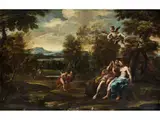 Rinaldo und Armida by Girolamo Troppa, oil on canvas, sold Sep 2023