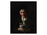 Die Alte mit dem Huhn by Giacomo Francesco Cipper, oil on canvas, sold Sep 2023