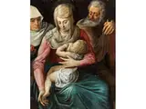 Die Heilige Familie by Frans Floris d. Ä., oil on panel, offered Mar 2022