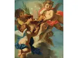 Allegorie für den Heiligen Johannes Nepomuk by Sebastiano Ricci, 1659 – 1734, oil on canvas, sold Jun 2023