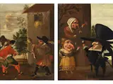 Humorige Darstellungen mit Zwergen by Faustino Bocchi, oil on canvas, sold Mar 2024