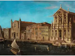Venedigansicht mit den Kirchen Santa Lucia und Santa Maria di Nazareth by Francesco Tironi, oil on canvas, sold Jun 2026