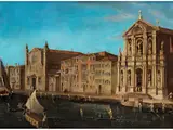 Venedigansicht mit den Kirchen Santa Lucia und Santa Maria di Nazareth by Francesco Tironi, oil on canvas, sold Jun 2026
