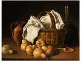 Küchenstillleben mit Birnen und Korb by Louis Melendez, 1716 Neapel – 1780 Madrid, oil on canvas, offered Mar 2015