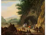 Alltag vor dem Bergwerk by Joseph van Bredael, oil on copper, offered Jul 2015