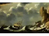 Grosses Seestück by Ludolf Backhuysen d. Ä., 1630 & 31 Emden - 1708 Amsterdam, in der Art des, oil on panel, offered Apr 2016