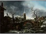 Winterliche Dorfansicht by Jan Wouwerman, oil, offered Apr 2016