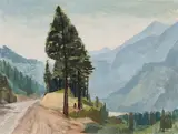 The Fraser Near Lytton, BC by Alan Caswell Collier, oil on board, sold Aug 2020