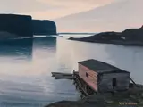 Salvage, Nfld by Alan Caswell Collier, oil on board, sold Aug 2020