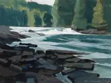 Oxtongue Rapids, Ont. by Alan Caswell Collier, oil on board, sold Aug 2020