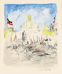 Bismarckfeier by Lovis Corinth, 1915, Lithographie auf Bütten, aquarelliert, sold Jun 2013