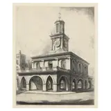 The Old Market, Fayetteville, North Carolina by Louis Orr, Etching, sold Oct 2023