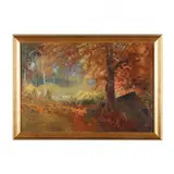 Autumn Landscape by Francis Edgar Gates, Oil on artist board, sold Oct 2023