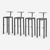 Sarapis stools, set of four by Philippe Starck, 1986, enameled steel, chrome-plated steel, sold Aug 2022