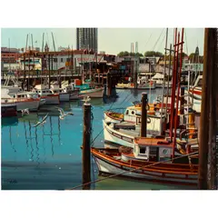 Fisherman's Wharf by Filastro Mottola, oil on board, sold Jun 2024