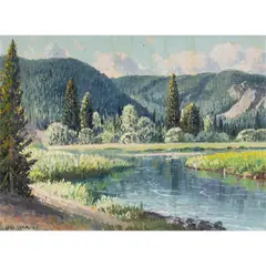 Untitled by Carl Sammons, oil on canvas affixed to board, sold Jun 2024