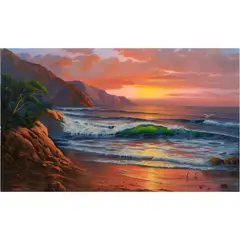 Coastal Sunset by Stephen Mirich, oil on canvas, sold Jun 2024