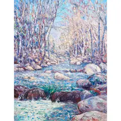 Sycamores Along Matilija Creek by John A. Dominique, 1966, oil on canvas, sold Jun 2024