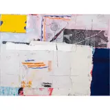Untitled by Gustavo Ramos Rivera, watercolor and pink collage on paper, sold Jun 2024