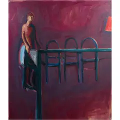 Three Chairs by Ann Harrold Taylor, 1986, oil on canvas, sold Jun 2024