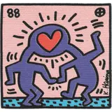 Untitled (Dr. Winkie Wedding Invitation) by Keith Haring, 1988, screenprint in colors on canvas, sold Jun 2024