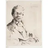 Samuel Coleridge-Taylor by Albert Alexander Smith, 1922, etching on cream wove paper, sold Jun 2024