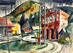 Wilkeson by Harry Bonath, Watercolor on Paper 22"x30" Sheet. Loose, sold Jan 2026