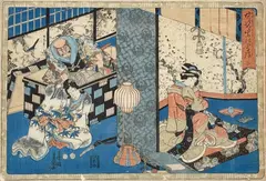 Untitled by Utagawa Kuniyoshi, Woodblock Print 10"x14" Image 15"x19" Framed. Excellent condition, sold Jan 2026