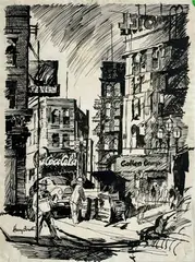 Untitled by Harry Bonath, Ink on Paper 13.5"x10" Sheet. Loose, sold Jan 2026