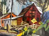 Untitled by Harry Bonath, Watercolor on Paper 19"x25" Sheet. Loose, sold Jan 2026