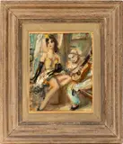 Dancer and Clown by Zygmunt Menkes, Oil on Canvas, sold Sep 2025