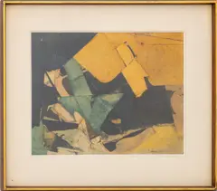 Untitled by Frank Roth, 1963, Oil and Wax Medium on Paper with Collage Elements, sold Sep 2025