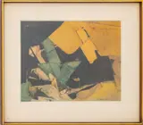 Untitled by Frank Roth, 1963, Oil and Wax Medium on Paper with Collage Elements, sold Sep 2025