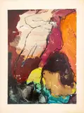 Abstract Figural Composition by Elfi Schuselka, 1965, Acrylic on Board, sold Sep 2025