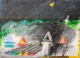 Monument to Monoliths by Elfi Schuselka, Mixed Media on Paper, sold Sep 2025