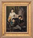 The Sleeping Hunter by Julius Schrader, Oil on Canvas, sold Sep 2025