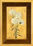 Floral Still Life Scene by Michael W. Huggins, Oil on Masonite, sold Sep 2025