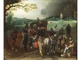 Der Angriff by Sebastian Vrancx, oil on copper, offered Sep 2023