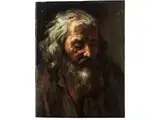 Portrait Eines Alten Mannes by Pier Francesco Mola, oil on paper, sold Sep 2023