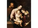 Die Mystische Vermählung der Heiligen Katharina by Lavinia Fontana, oil on canvas, sold Dec 2023