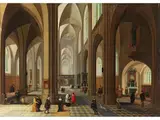 Innenansicht der Onze-lieve-vrouwe-kathedraal in Antwerpen by Pieter Neefs d. J., oil on panel, offered Sep 2025
