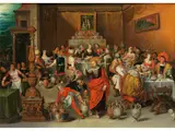 Die Hochzeit zu Kana by Frans Francken d. J., oil on panel, sold Sep 2020