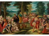 Die Wundersame Brotvermehrung by Jan van Balen, oil on copper, offered Sep 2024