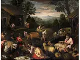 Allegorie des Sommers by Francesco Bassano d. J., oil on canvas, sold Dec 2023