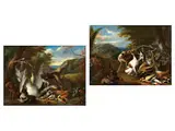 Landschaften mit Hunden, die die Jagdbeute Bewachen by Adriaen de Gryeff, oil on copper, offered Dec 2024