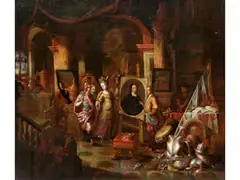 Im Atelier Eines Malers by Gerard Thomas, oil on canvas, sold Jun 2025