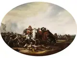 Dreissigjähriger Krieg by Abraham van der Hoef, oil on panel, offered Sep 2021