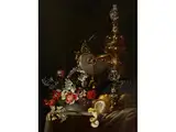 Früchte- und Blumenstillleben mit Nautiluspokal by Michel de Bouillon, oil on canvas, offered Mar 2024