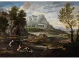 Szene am Flussufer by Gaspard Dughet, oil on canvas, offered Dec 2024