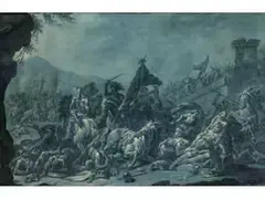 Vor der Stadt by Jacques Gamelin, oil on canvas, sold Mar 2023
